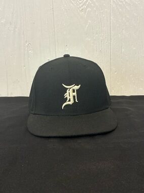New Era Black Cap with Cream Gothic 'F' Logo